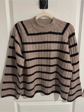 NWT b.young The Collection Marianne Striped Ribbed Knit Sweater Wool Blend S